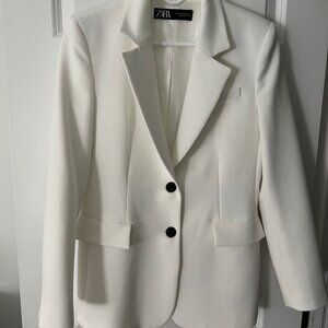 Zara Tailored Blazer - White, Small